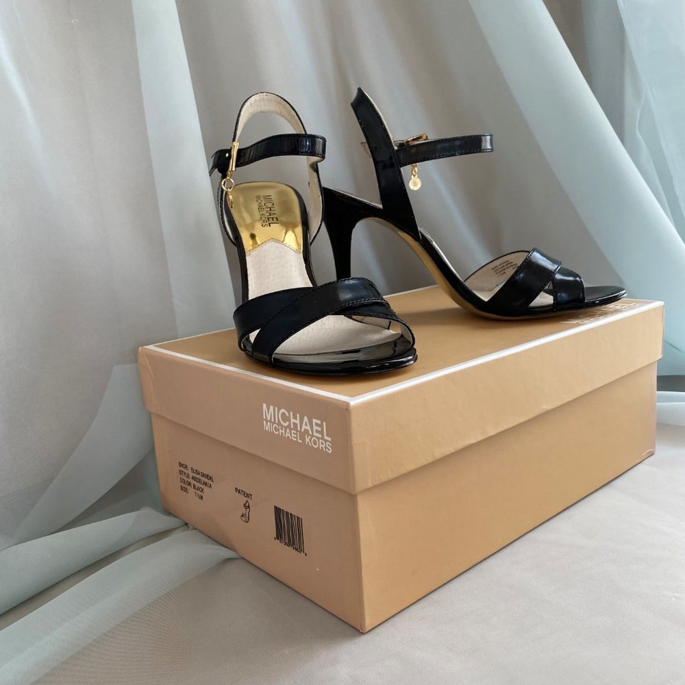 Michael Kors Black Elisa Sandal, 7 ½ M - Picture 3 of 14